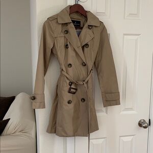 London Fog Tan Double-Breasted Trench Coat